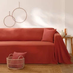 Effen sprei in zeildoekstof