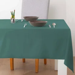 Effen tafellaken met peau-de-pêche touch