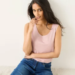 Effen topje met brede bandjes