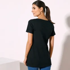 Effen T-shirt in biokatoen met ronde hals, eco-verantwoord