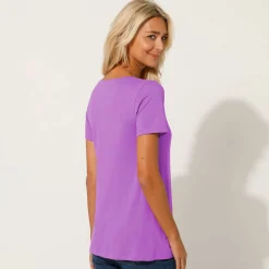 Effen T-shirt in biokatoen met ronde hals, eco-verantwoord