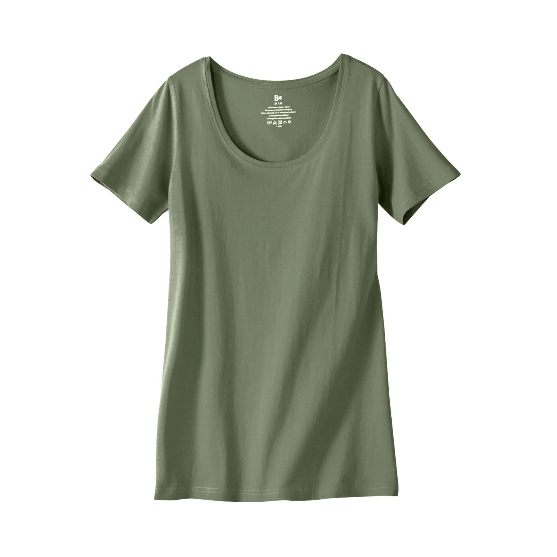 Effen T-shirt in biokatoen met ronde hals, eco-verantwoord