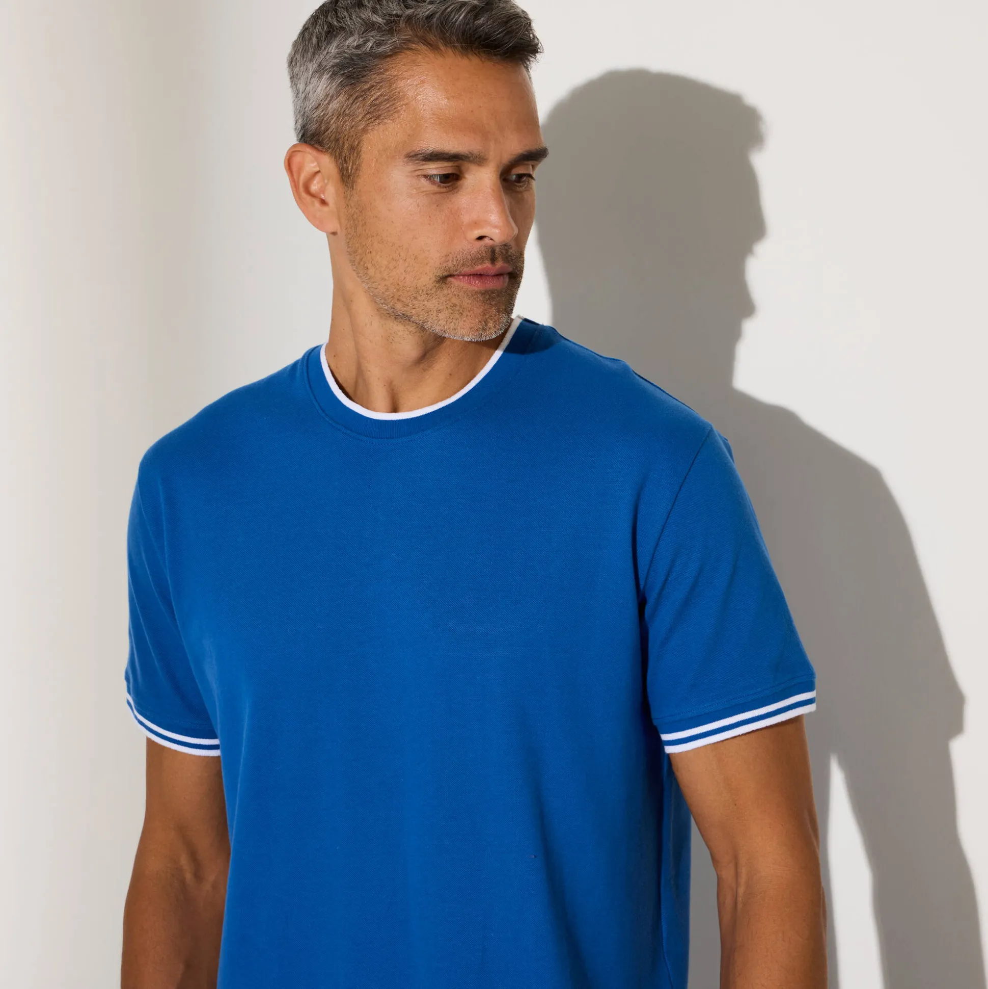 Effen T-shirt in piquétricot, korte mouwen