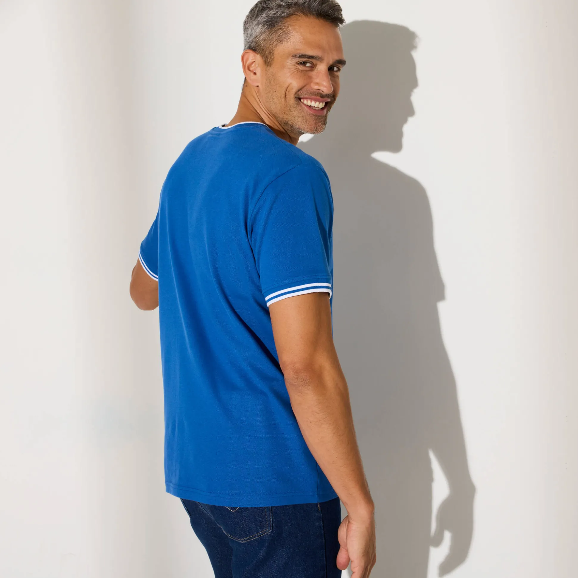 Effen T-shirt in piquétricot, korte mouwen