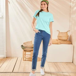 Effen T-shirt met korte mouwen