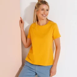 Effen T-shirt met korte mouwen