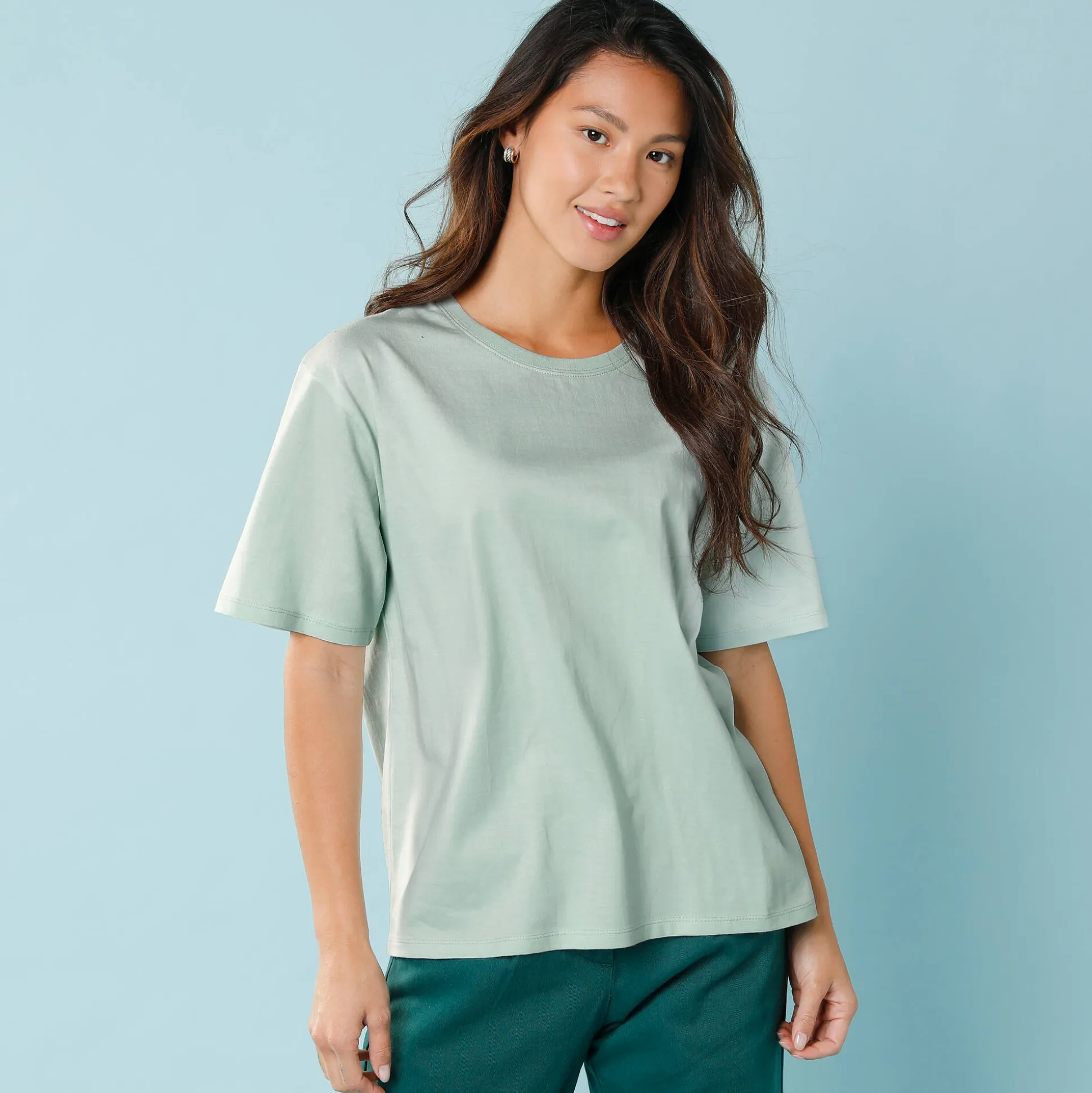 Effen T-shirt met korte mouwen, kleine lengtes