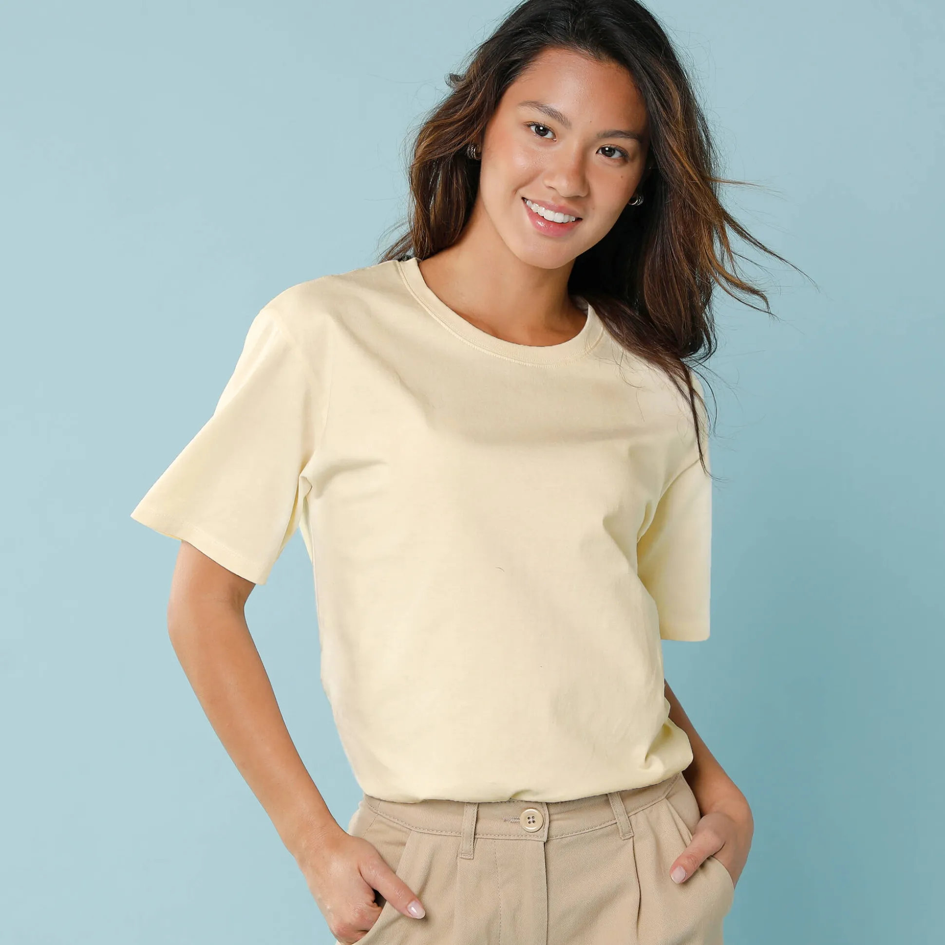 Effen T-shirt met korte mouwen, kleine lengtes
