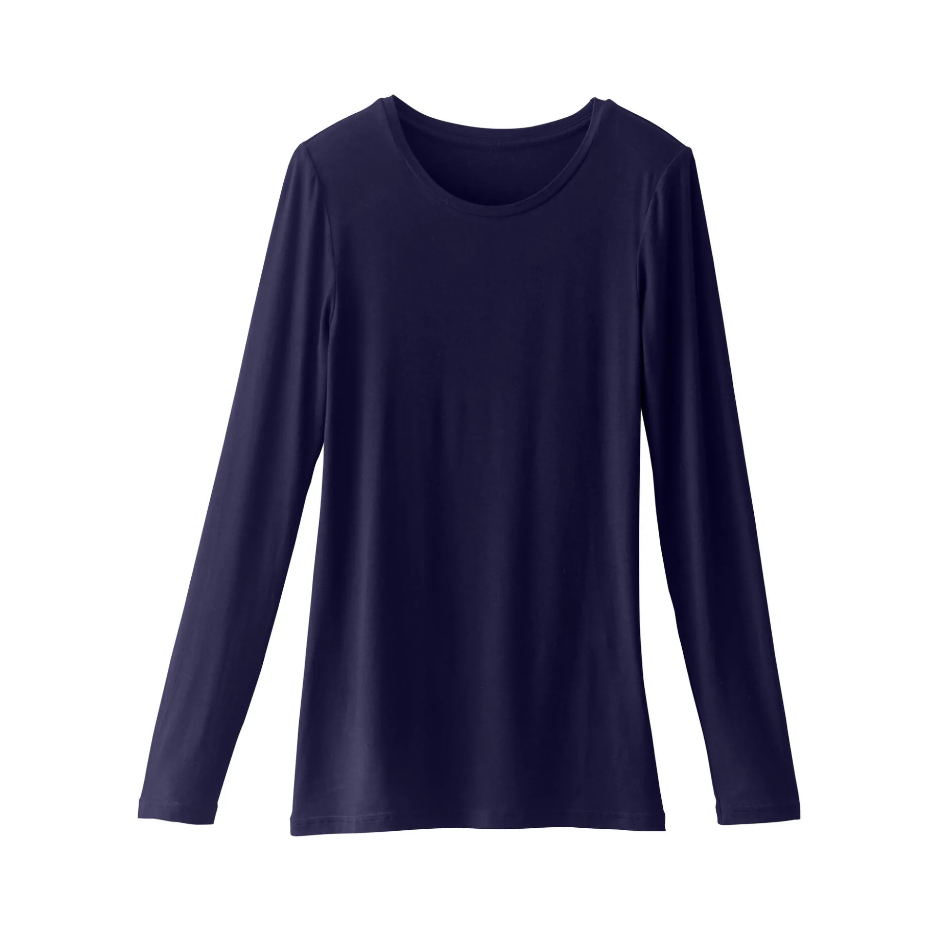 Effen T-shirt met ronde hals, in stretchstof