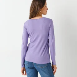 Effen T-shirt met ronde hals, in stretchstof