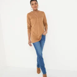 Effen tuniek met knoopkraag