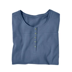 Effen tuniek met Tunesische hals en lange mouwen