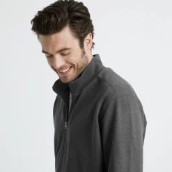 Effen vest met opstaande kraag en rits