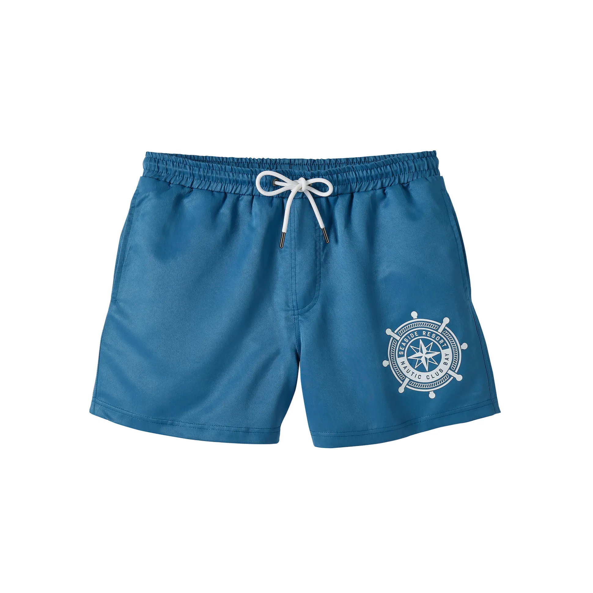 Effen zwemshorty met contrasterend motief