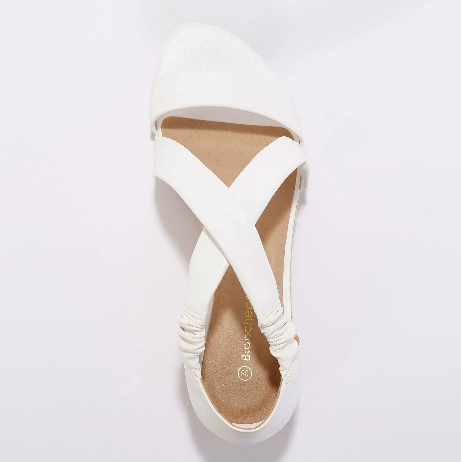Elastische sandalen met sleehak, kunststof