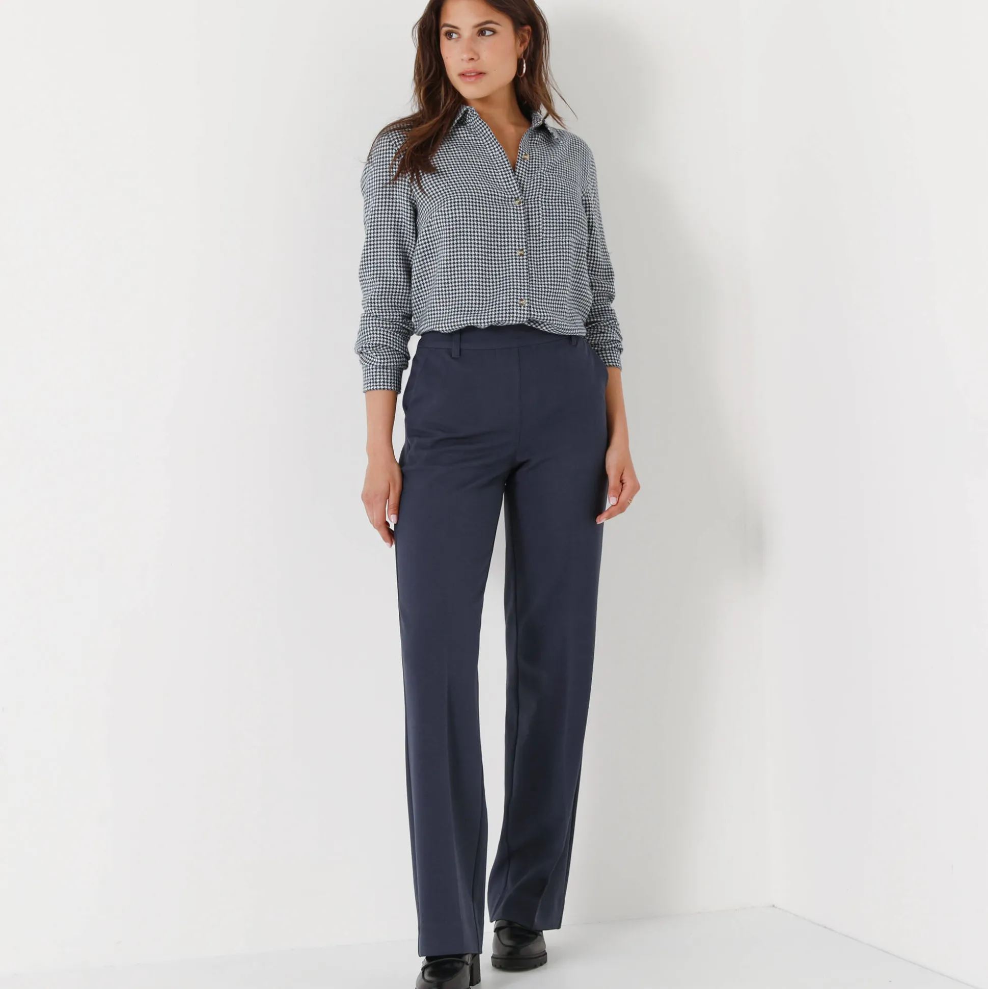 Elegante, rechte broek, effen