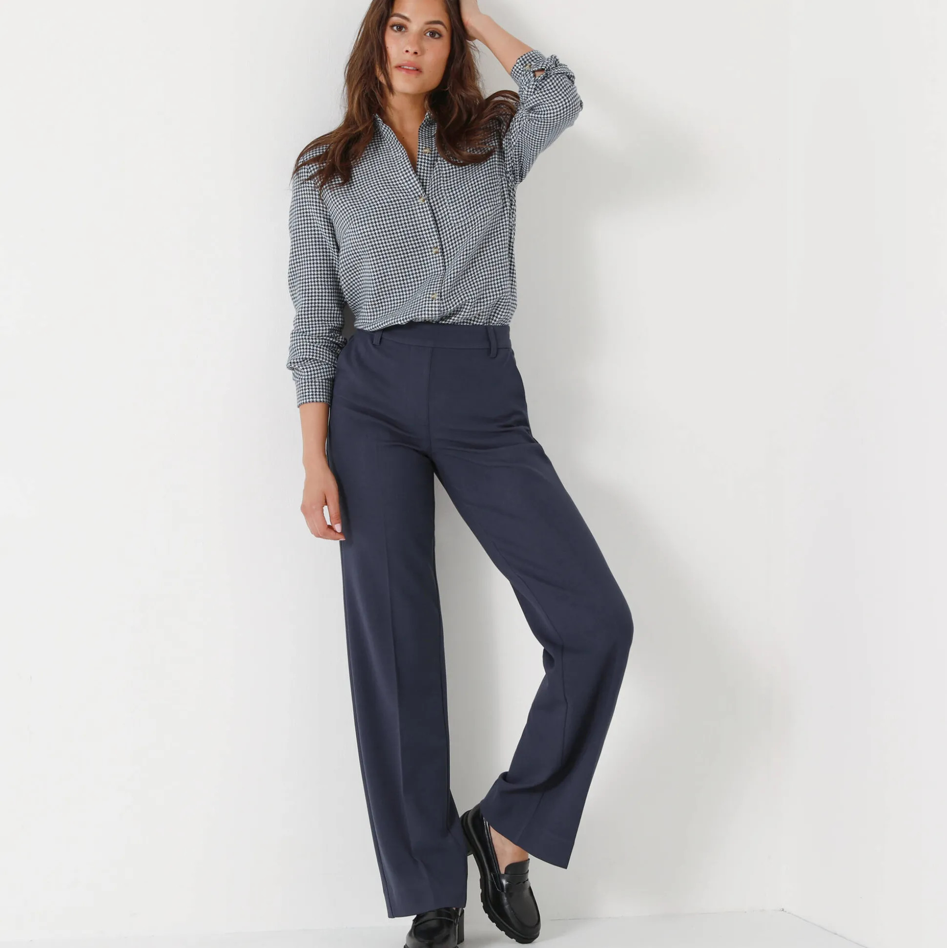 Elegante, rechte broek, effen