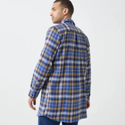 Extralang geruit hemd in flanel