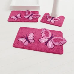 Fantasie badtapijtje met vlindermotief