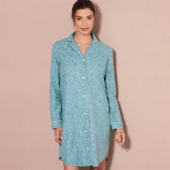 Flanellen nachthemd in liketmodel met bloemenprint