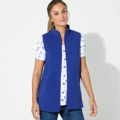 Fleece jasje met rits, zonder mouwen