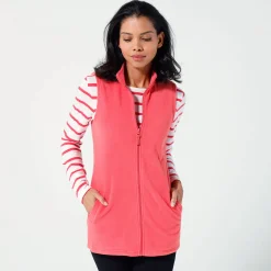 Fleece jasje met rits, zonder mouwen