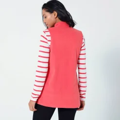 Fleece jasje met rits, zonder mouwen