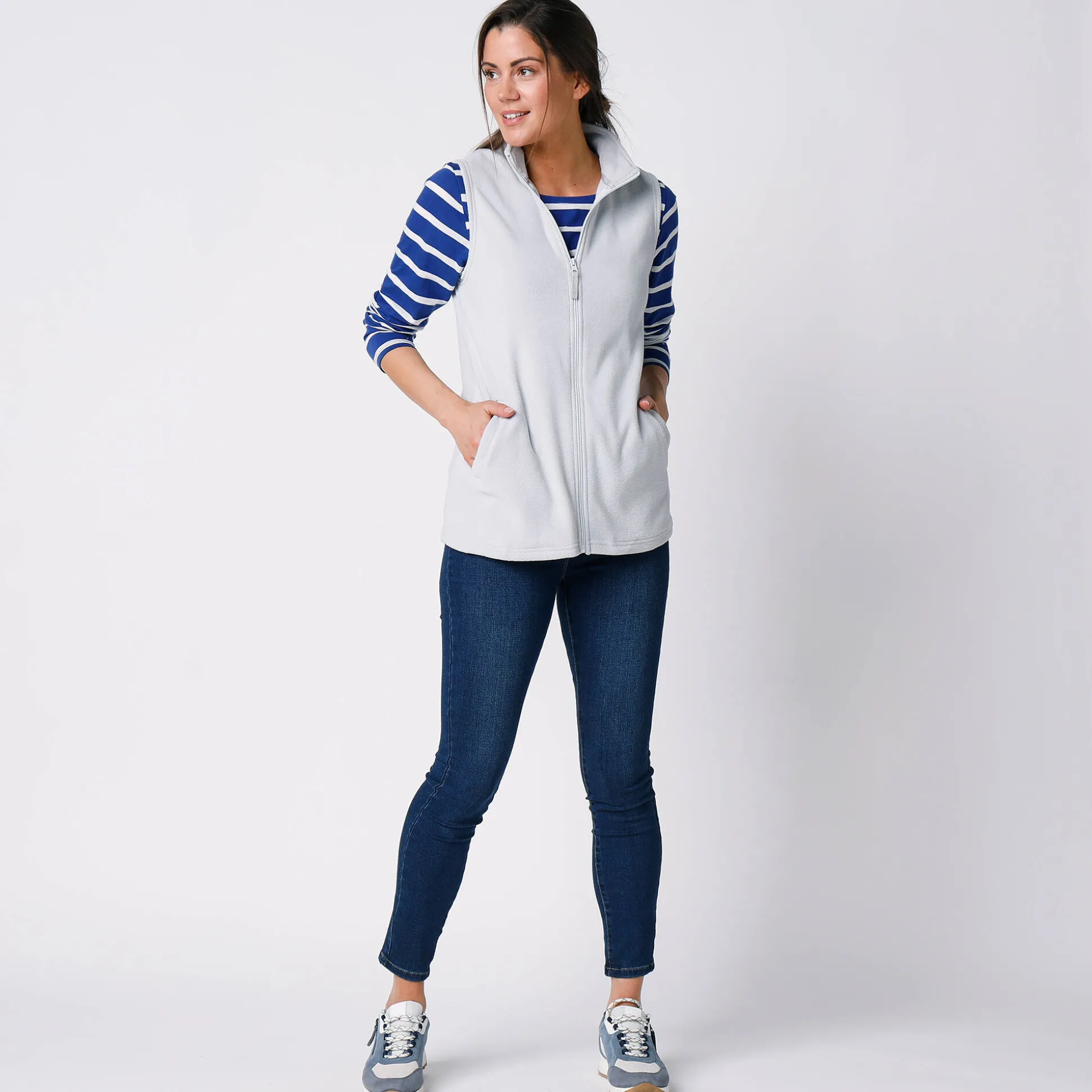 Fleece jasje met rits, zonder mouwen