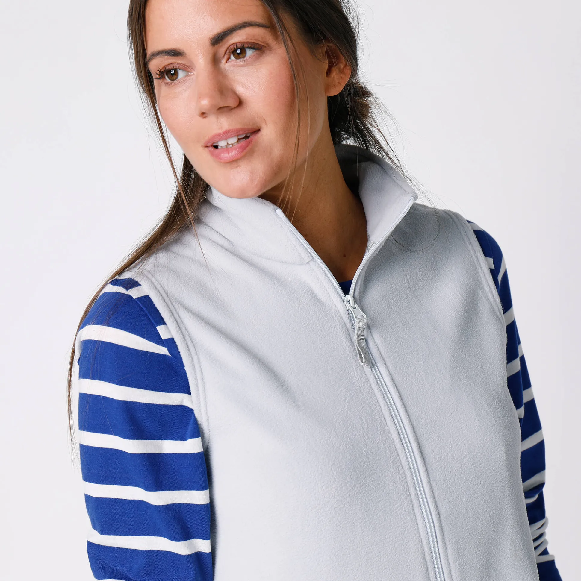 Fleece jasje met rits, zonder mouwen