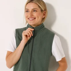 Fleece jasje met rits, zonder mouwen