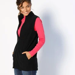 Fleece jasje met rits, zonder mouwen