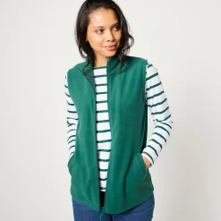 Fleece jasje met rits, zonder mouwen