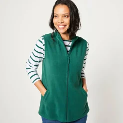 Fleece jasje met rits, zonder mouwen