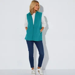 Fleece jasje met rits, zonder mouwen