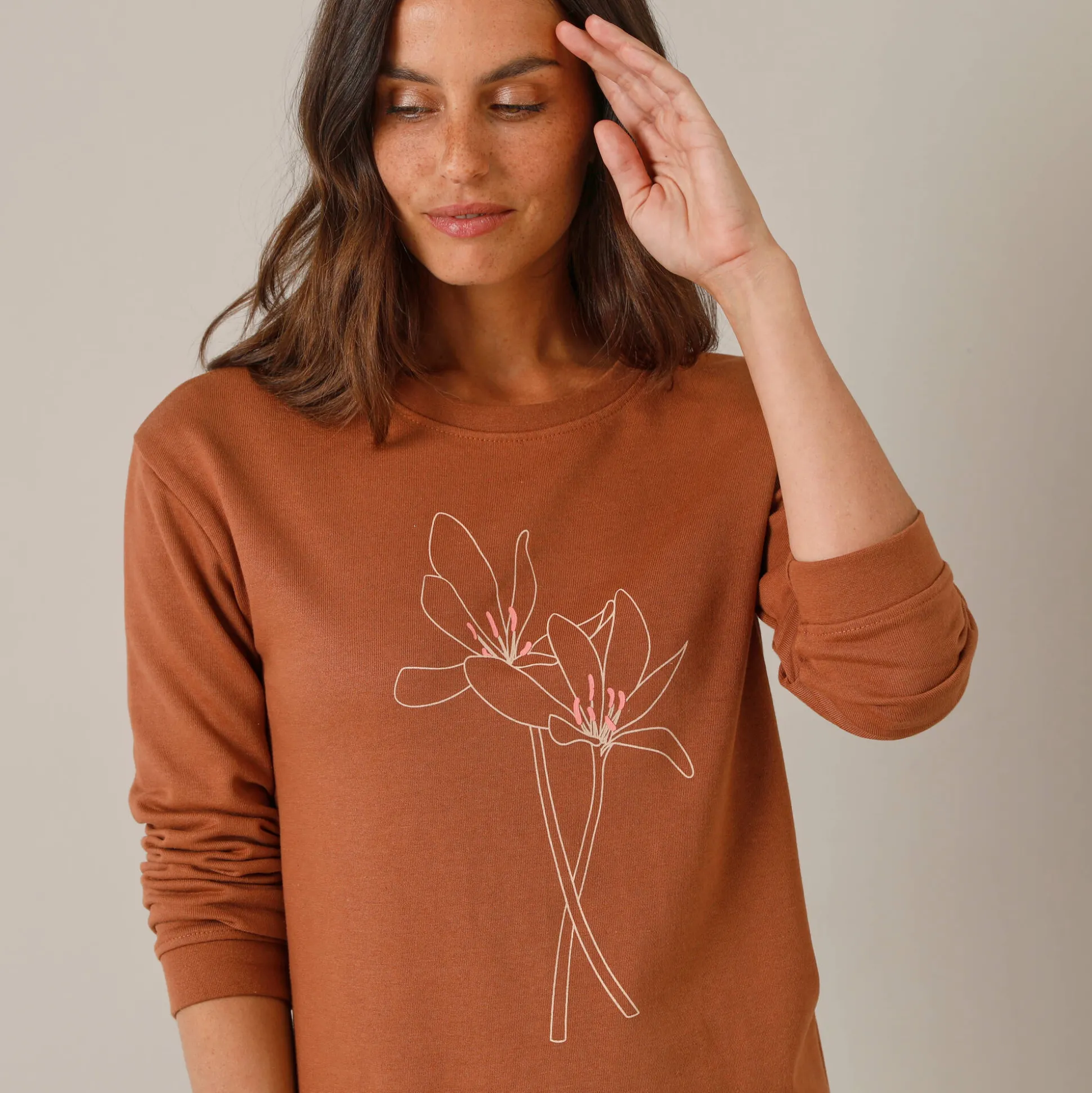Fleece pyjamabroek met bloemenprint
