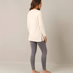 Fleece pyjamabroek met legging, ‘relax’-print