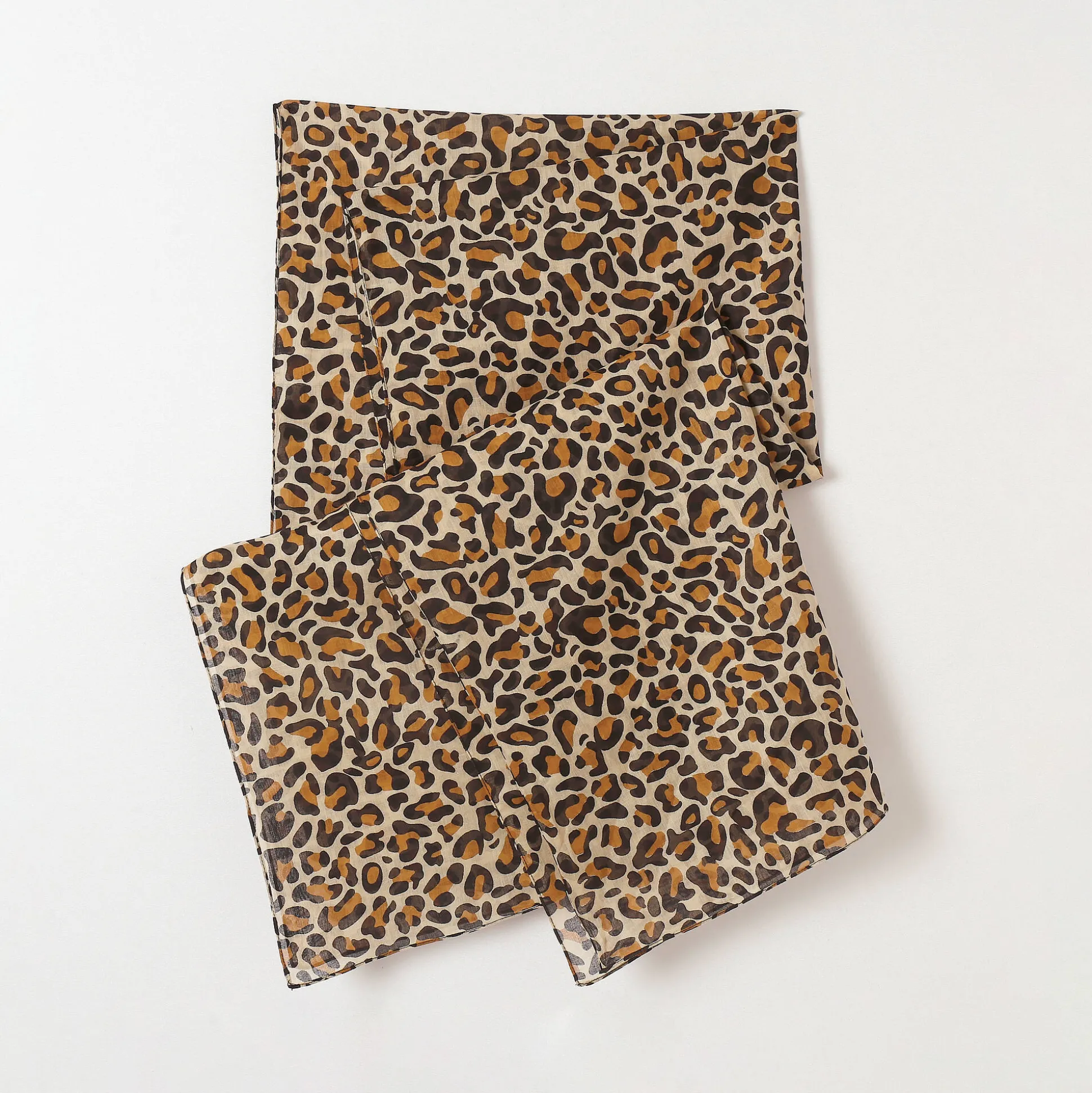 Foulard met luipaardmotief, katoenvoile