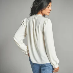 Geborduurde bloes, viscose