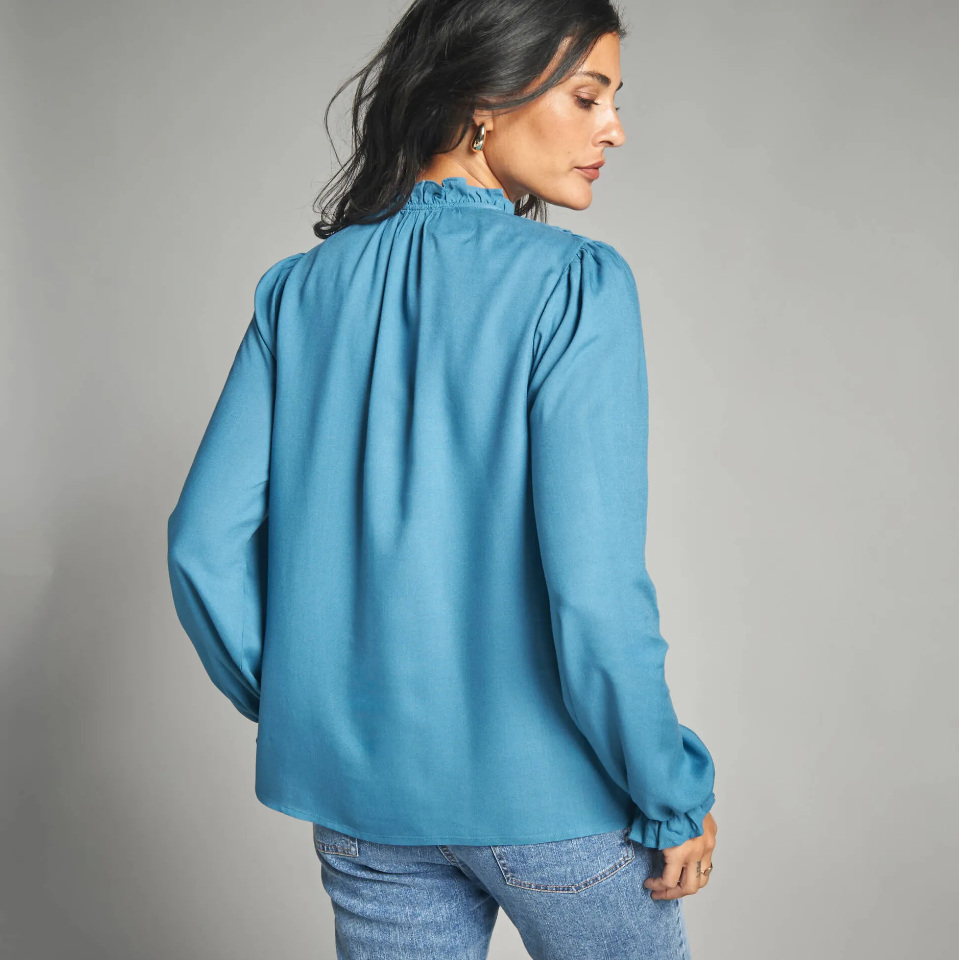 Geborduurde bloes, viscose