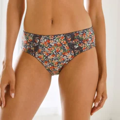 Geborduurde slip in katoen Olbia met bloemenprint - set van 2