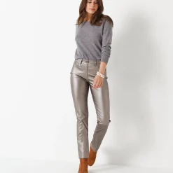 Gecoate rechte broek