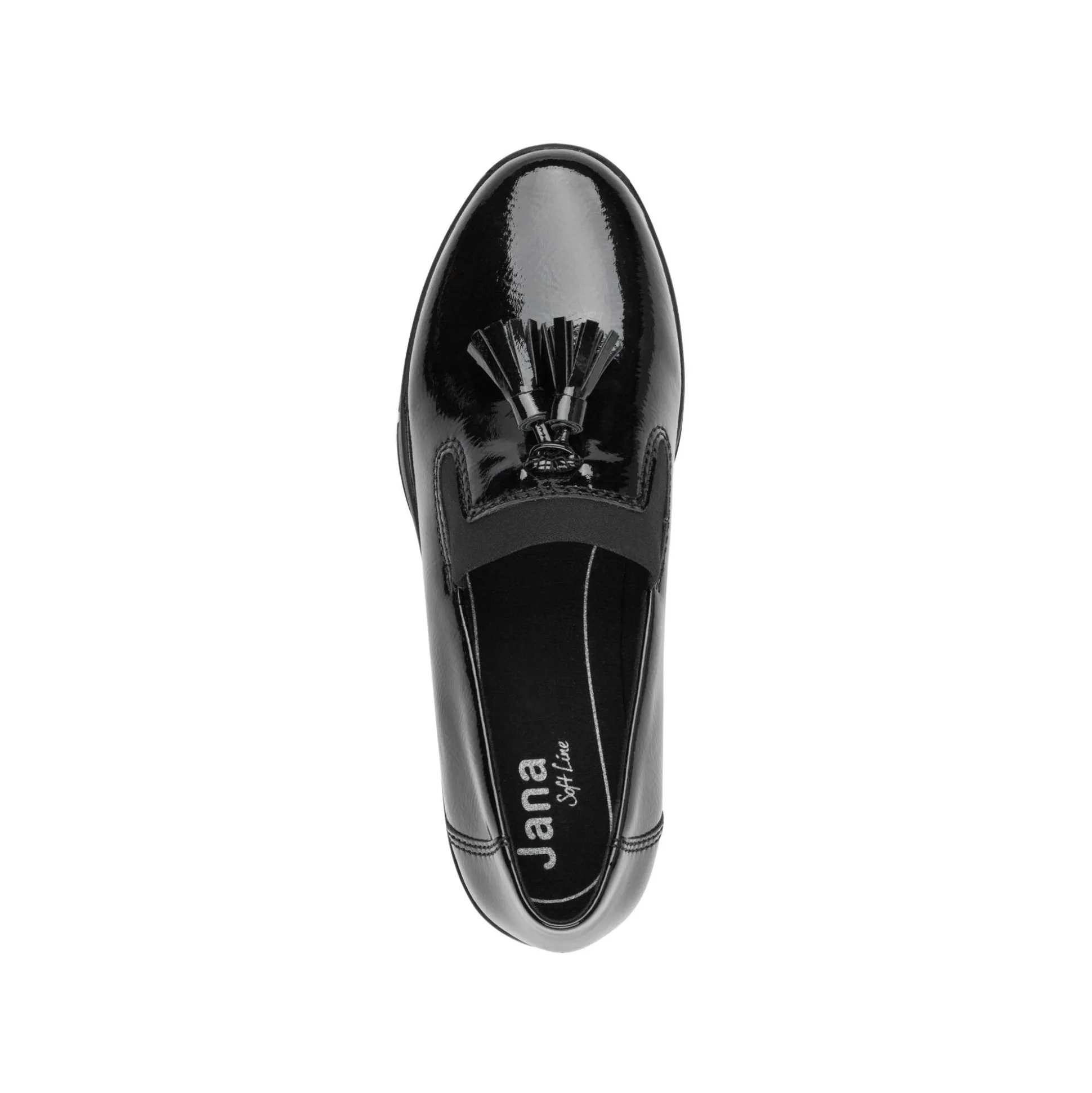 Gelakte mocassins met sleehak