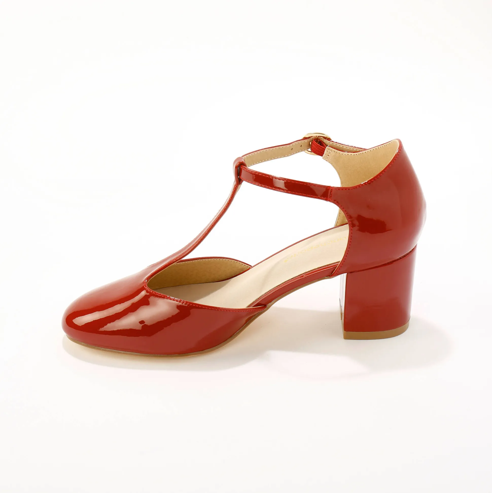 Gelakte saloméschoenen met hak