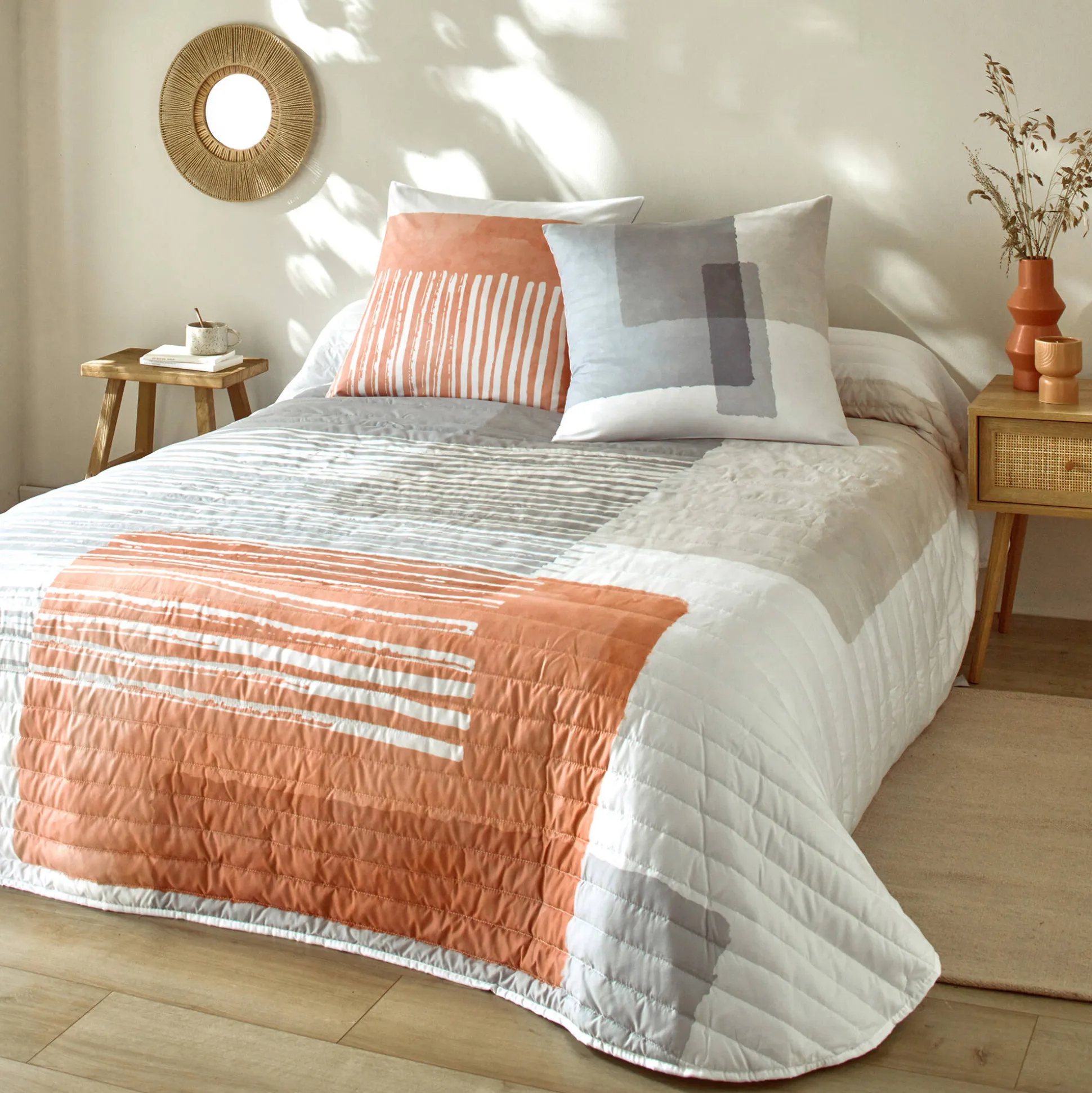 Gematelasseerd deken met geometrische print
