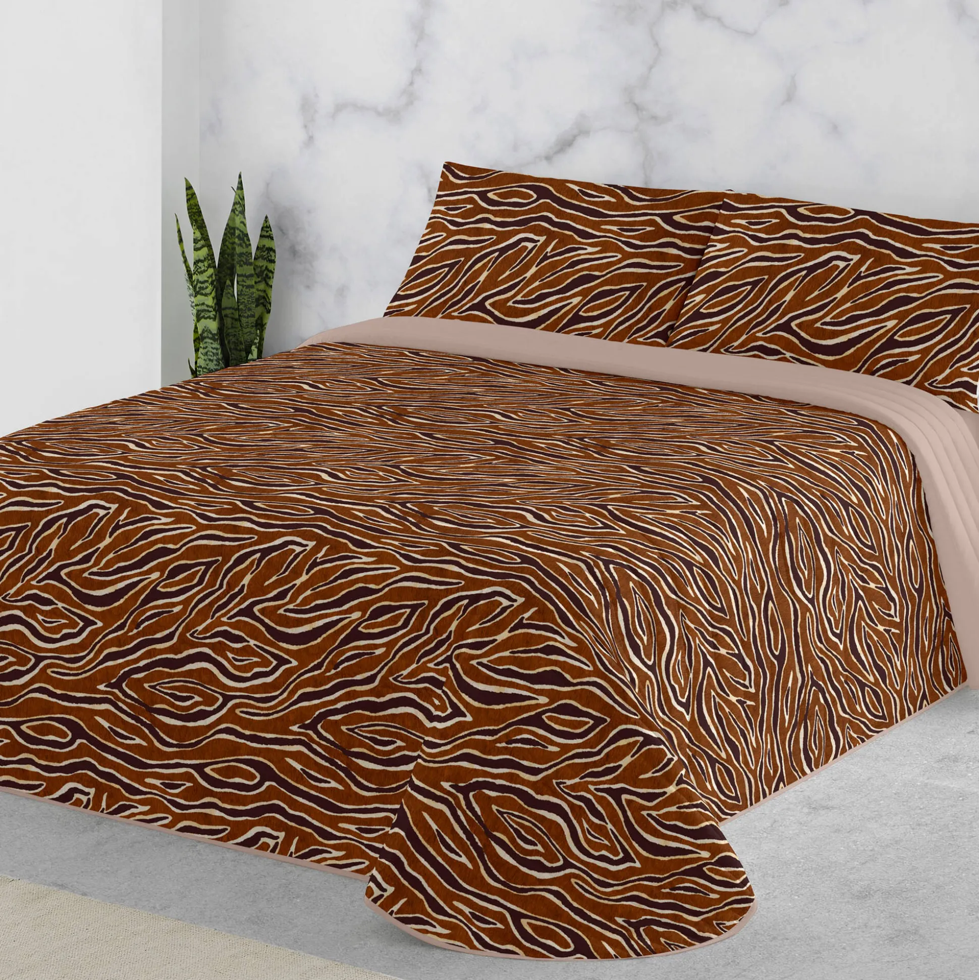 Gematelasseerde bedsprei met print Zebra
