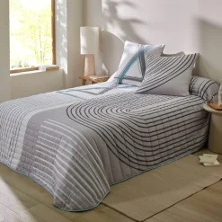 Gematelasseerde bedsprei met grafische print
