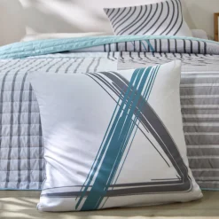 Gematelasseerde bedsprei met grafische print