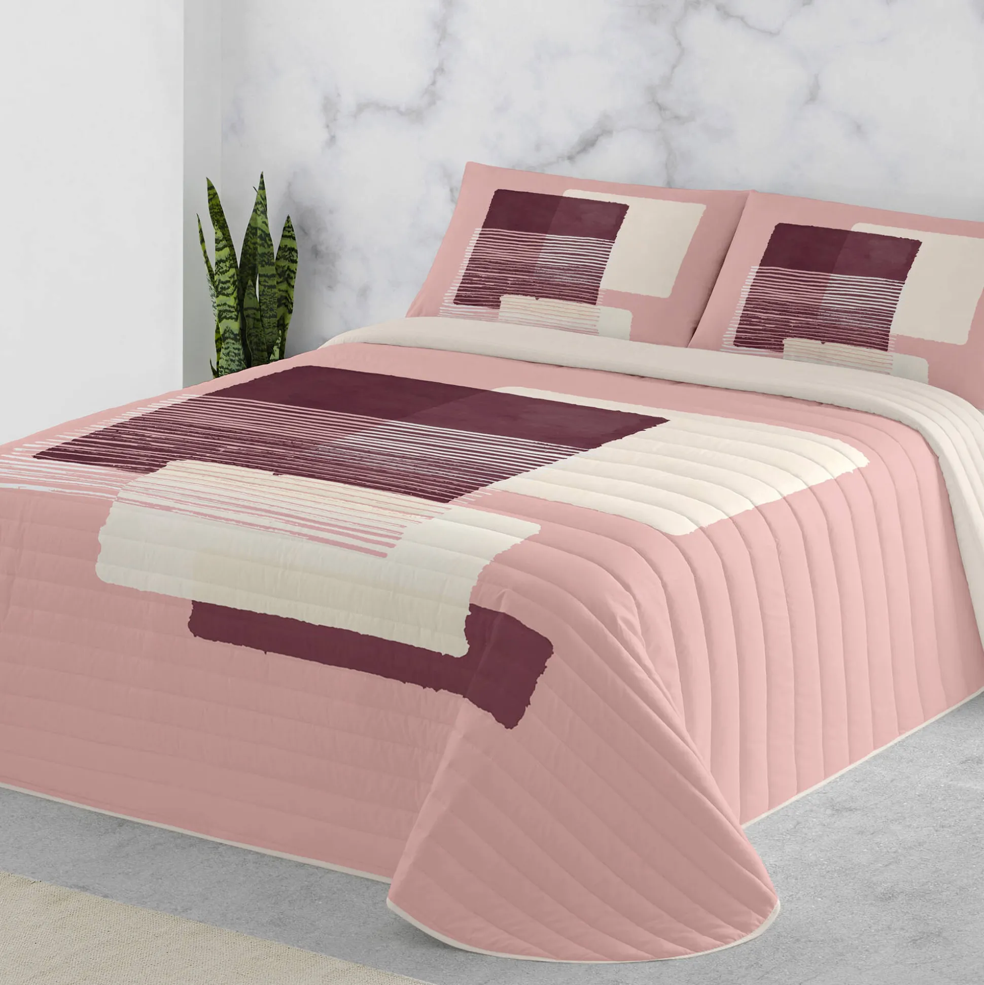Gematelasseerde bedsprei met print Câline