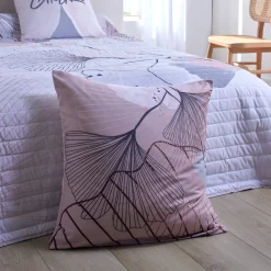 Gematelasseerde bedsprei met ginkgoprint