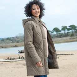 Gematelasseerde parka in microvezel